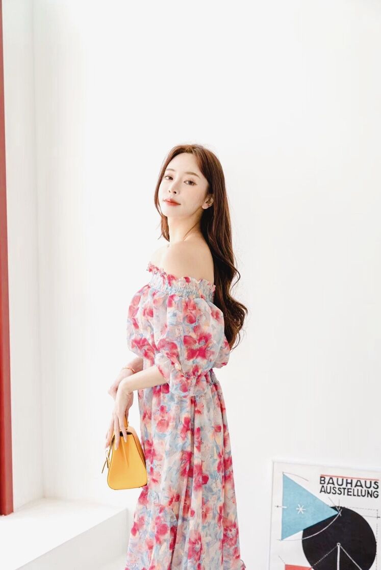 花柄ワンピース【ピンク花柄】 | SSEONMUL'S STORE 花柄ワンピース【ピンク花柄】 | SSEONMUL'S STORE