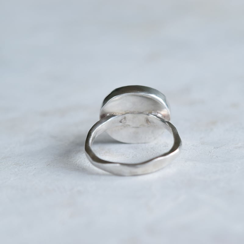 天然ブルーカルセドニーの指輪 12号 シルバー925天然石 | pakarina