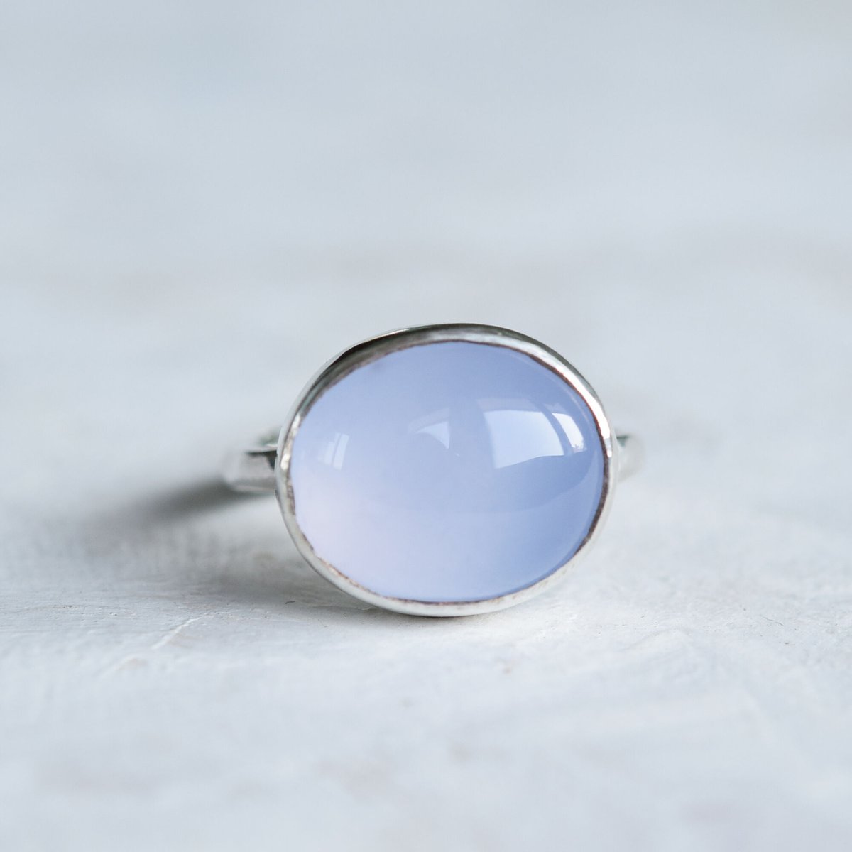 天然ブルーカルセドニーの指輪 12号 シルバー925天然石 | pakarina