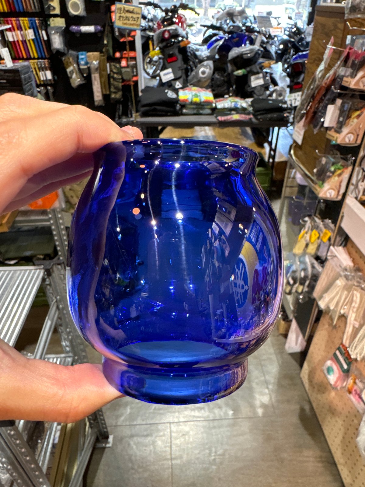 燈人オリジナル耐熱琉球ガラスグローブ（青色）DIETZ78、76