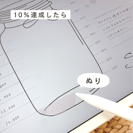 【無料】貯金トラッカー 目標達成シート｜GoodNotes5,6対応ハビットトラッカーテンプレート ぬりえ貯金