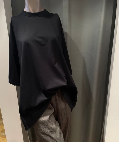 08sircus / S25SS-TS09 /Organic cotton cross jersey stand collar top