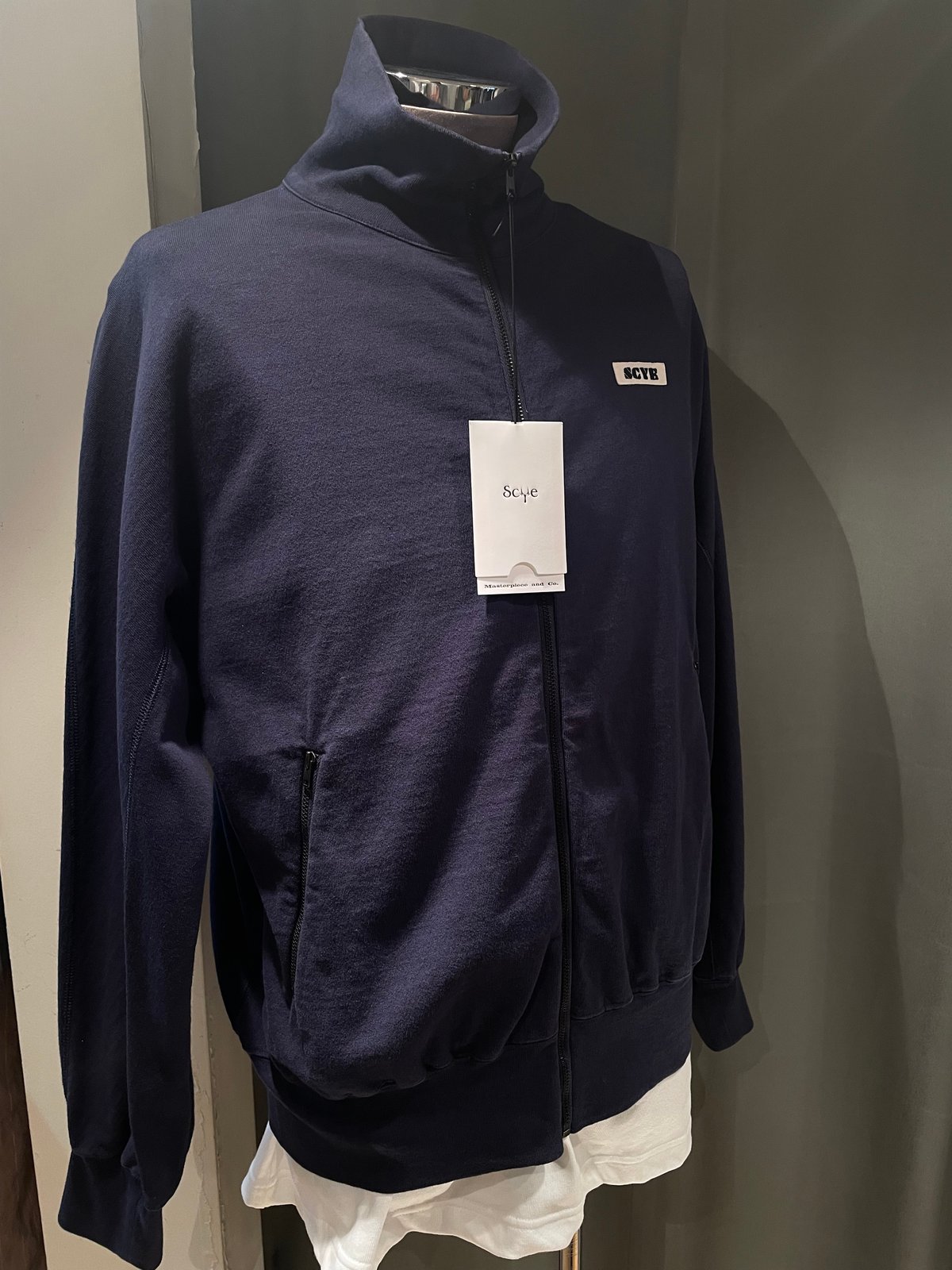 Scye / Tight Tension Cotton Jersey Zip Up Top /