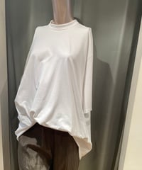 08sircus / S25SS-TS09 /Organic cotton cross jersey stand collar top