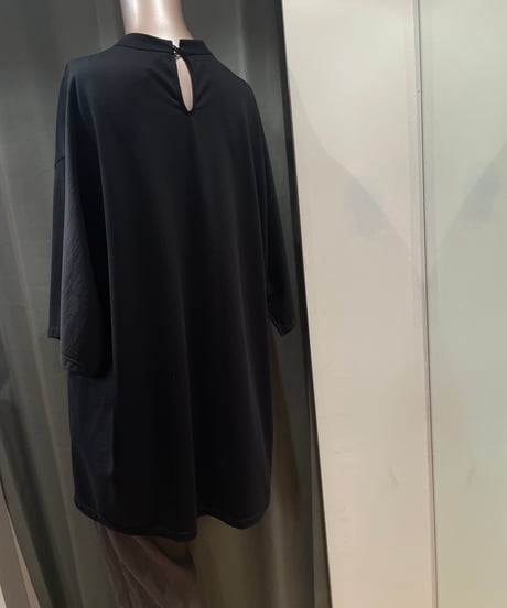 08sircus / S25SS-TS09 /Organic cotton cross jersey stand collar top