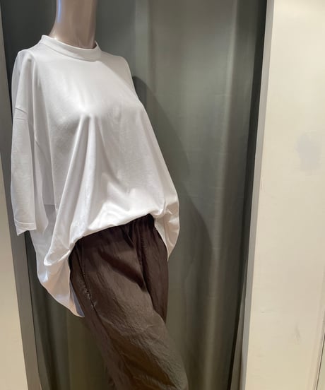 08sircus / S25SS-TS09 /Organic cotton cross jersey stand collar top