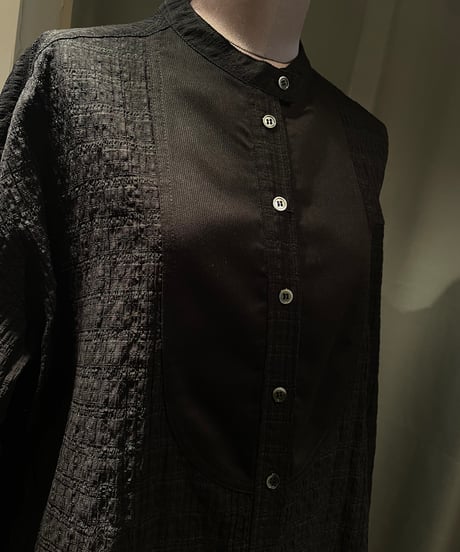 Audrey and John Wad /L4104/バンドカラーセミシアーチェックシャツ