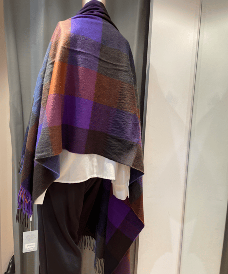 Joshua Ellis /CPG52064 / 7color Block Checkピュアカシミヤ 大判ストール