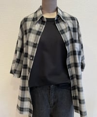 08sircus /cupro cotton check short sleeve over shirt /
