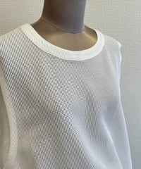 08sircus / CS07/sheer waffle sleeveless top/