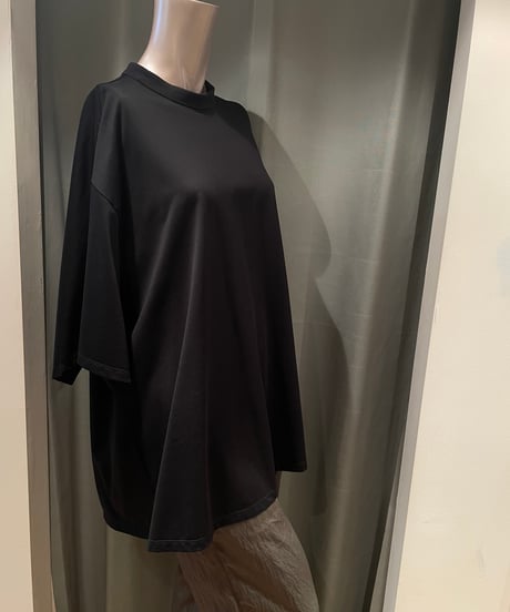 08sircus / S25SS-TS09 /Organic cotton cross jersey stand collar top