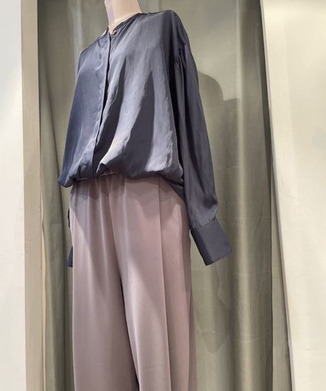 FLORENT /2024 SPRING /  2311F01003/ ノーカラーシャンブレーブラウス