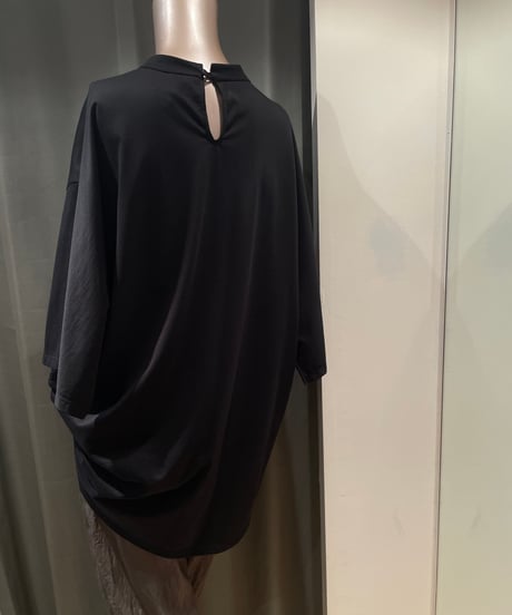 08sircus / S25SS-TS09 /Organic cotton cross jersey stand collar top