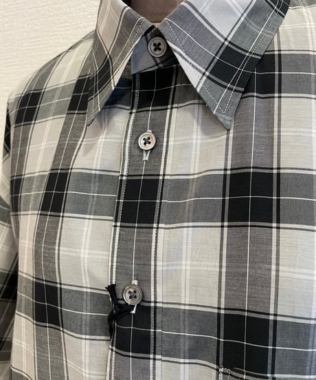 08sircus /cupro cotton check short sleeve over shirt /