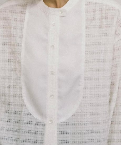 Audrey and John Wad /L4104/バンドカラーセミシアーチェックシャツ
