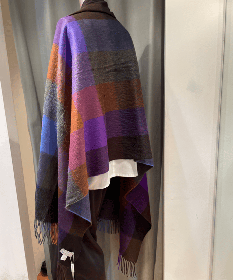 Joshua Ellis /CPG52064 / 7color Block Checkピュアカシミヤ 大判ストール