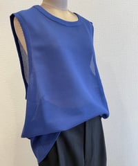 08sircus / CS07/sheer waffle sleeveless top/