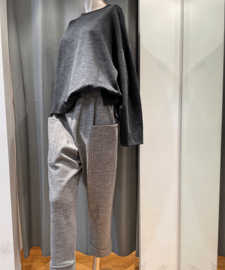 FLORENT / 2308F06007 /HERRINGBONE JERSEY TAPERED PANTS