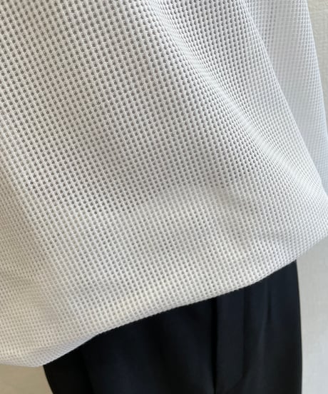 08sircus / CS07/sheer waffle sleeveless top/