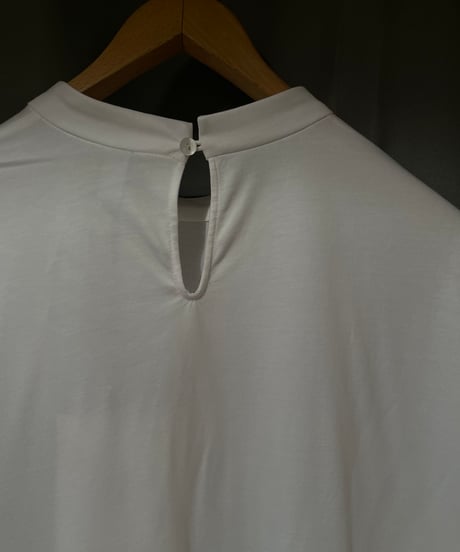 08sircus / S25SS-TS09 /Organic cotton cross jersey stand collar top