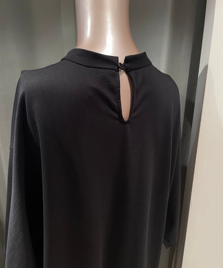 08sircus / S25SS-TS09 /Organic cotton cross jersey stand collar top