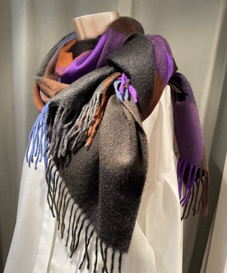 Joshua Ellis /CPG52064 / 7color Block Checkピュアカシミヤ 大判ストール