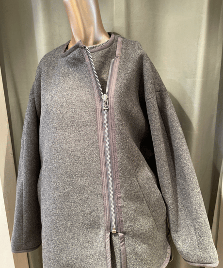 FLORENT / 2308F02007 /FRONT ZIPUP MELTON SHORT COAT