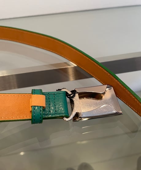 SCYE/3325-31353/ Shrink Leather Box Buckle Belt