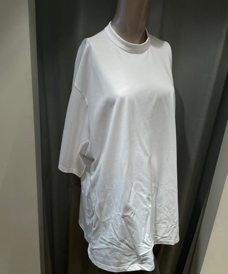 08sircus / S25SS-TS09 /Organic cotton cross jersey stand collar top