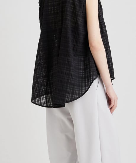 FLORENT / 2402F01001 /プレイドスリーブレスブラウス