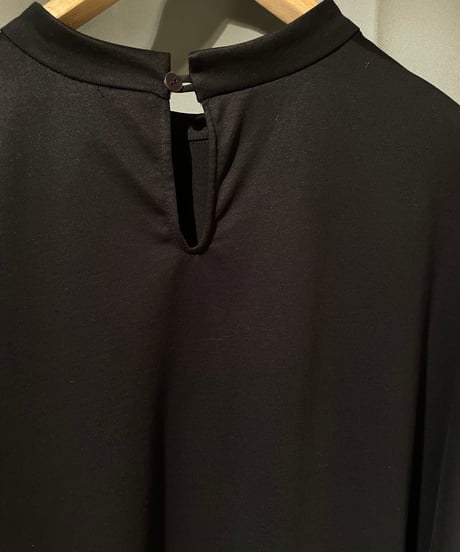 08sircus / S25SS-TS09 /Organic cotton cross jersey stand collar top