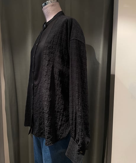 Audrey and John Wad /L4104/バンドカラーセミシアーチェックシャツ