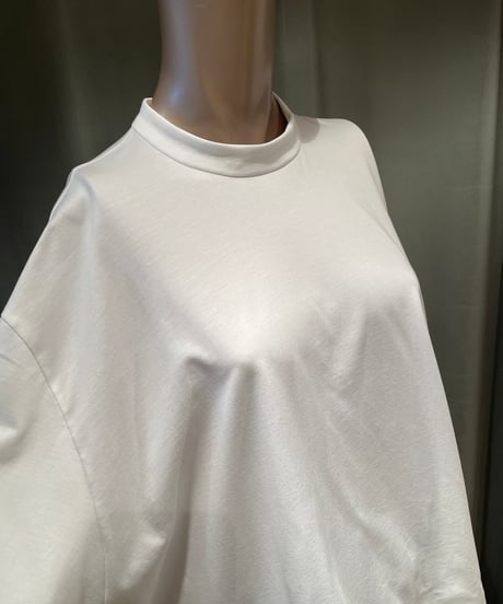 08sircus / S25SS-TS09 /Organic cotton cross jersey stand collar top