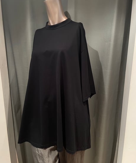08sircus / S25SS-TS09 /Organic cotton cross jersey stand collar top
