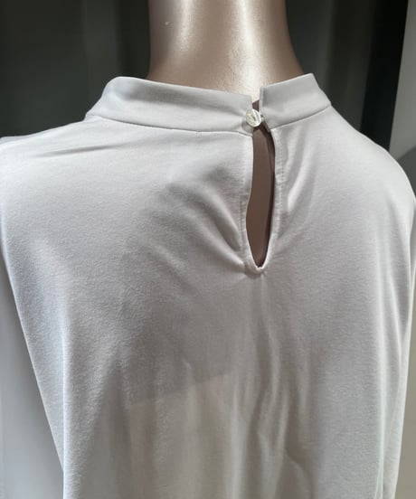 08sircus / S25SS-TS09 /Organic cotton cross jersey stand collar top