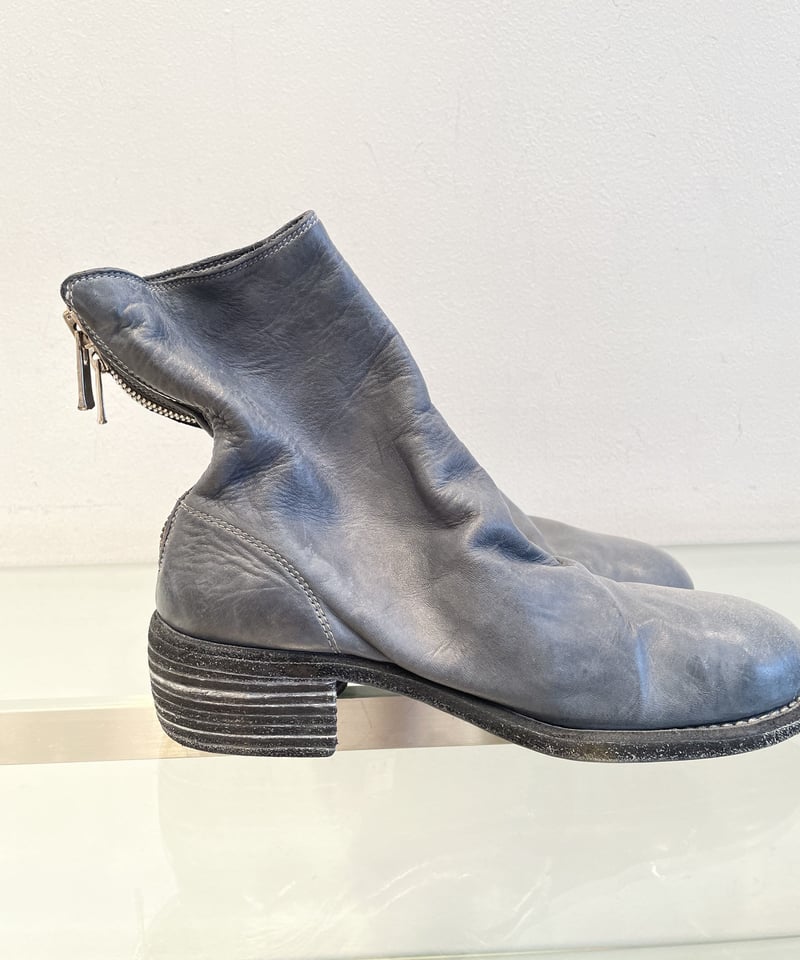 ピース　back zip boots 796 size:41.5ブルー Guidi Back Zip Boot 796Z in Navy Blue at Worthwhile