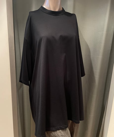 08sircus / S25SS-TS09 /Organic cotton cross jersey stand collar top