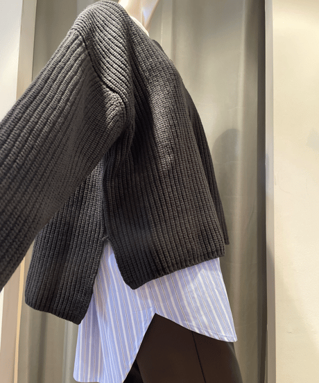 FLORENT /2305F07011 / RIB KNIT CARDIGAN
