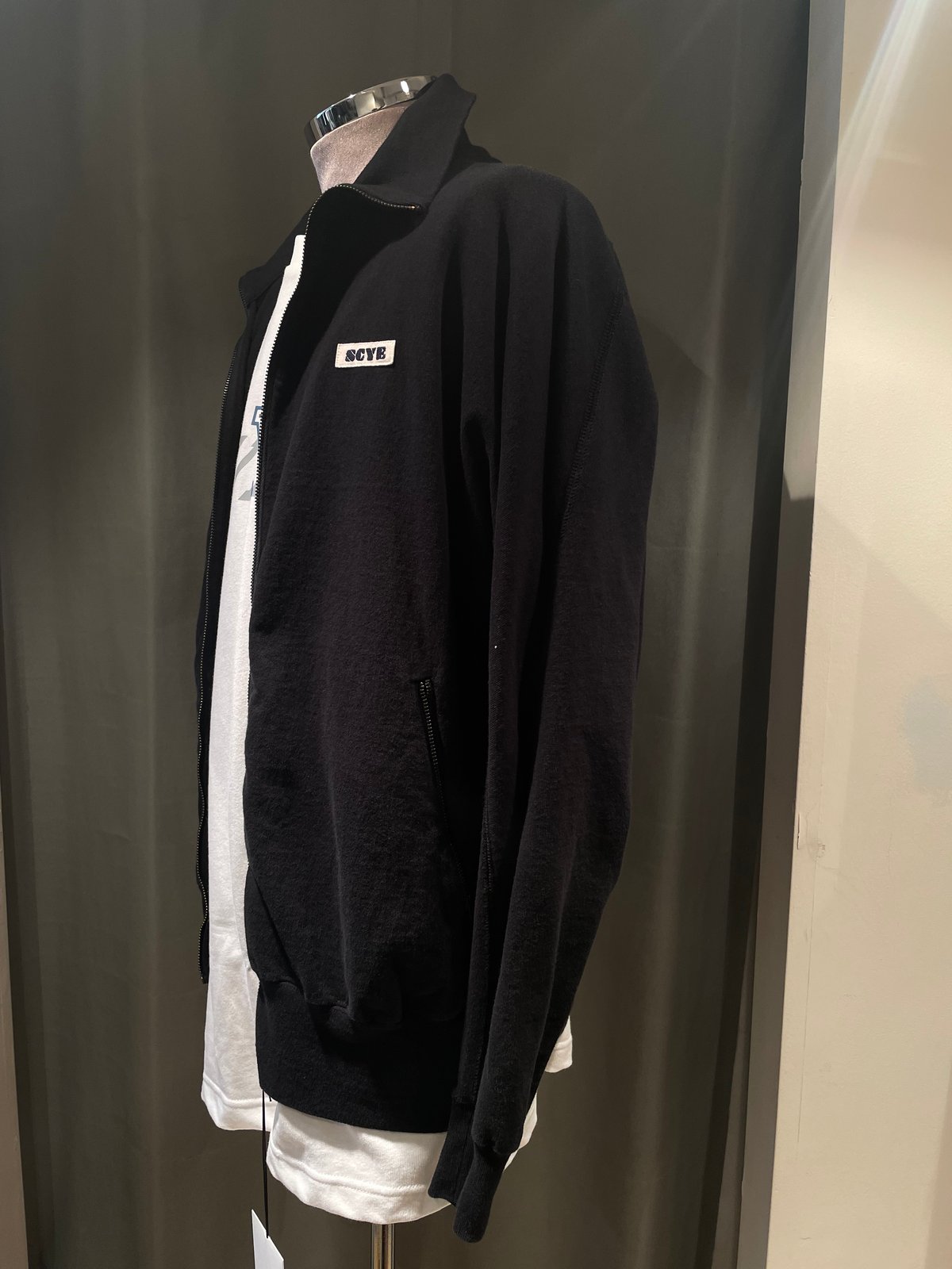 Scye / Tight Tension Cotton Jersey Zip Up Top /