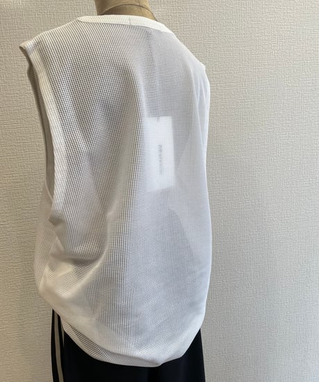 08sircus / CS07/sheer waffle sleeveless top/