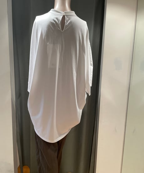 08sircus / S25SS-TS09 /Organic cotton cross jersey stand collar top