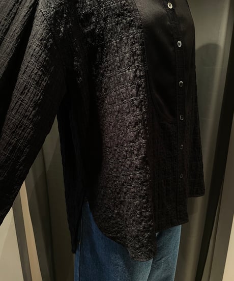 Audrey and John Wad /L4104/バンドカラーセミシアーチェックシャツ
