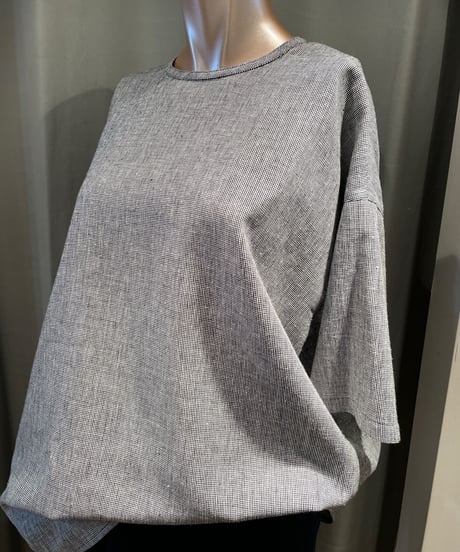 FLORENT / 2302F01003 /HOUNDSTOOTH SHORT SIEEVE BLOUSE