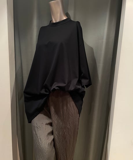 08sircus / S25SS-TS09 /Organic cotton cross jersey stand collar top