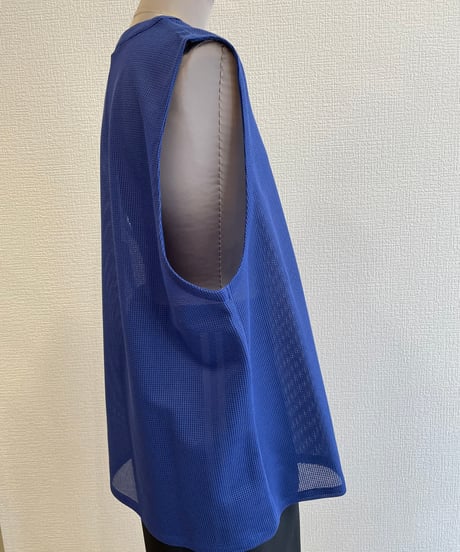 08sircus / CS07/sheer waffle sleeveless top/