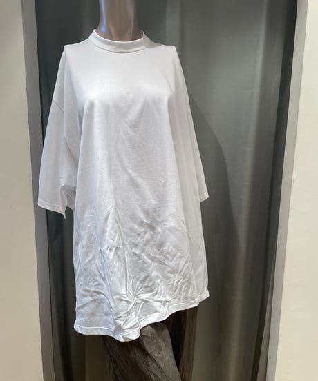 08sircus / S25SS-TS09 /Organic cotton cross jersey stand collar top
