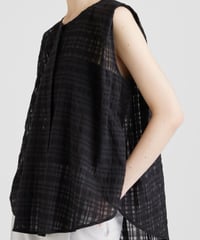 FLORENT / 2402F01001 /プレイドスリーブレスブラウス