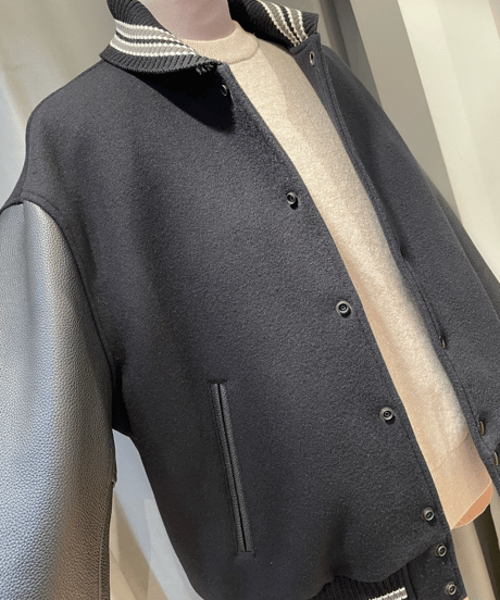 Scye  /   5122-63531  /   Super 140 Wool Melton Varsity Jacket