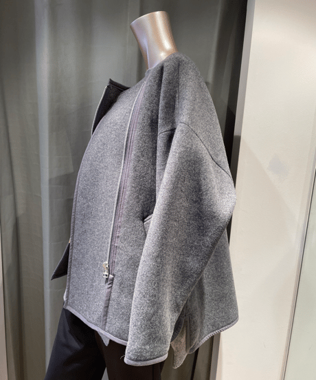 FLORENT / 2308F02007 /FRONT ZIPUP MELTON SHORT COAT