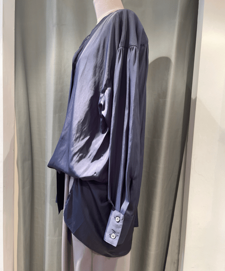 FLORENT /2024 SPRING /  2311F01003/ ノーカラーシャンブレーブラウス